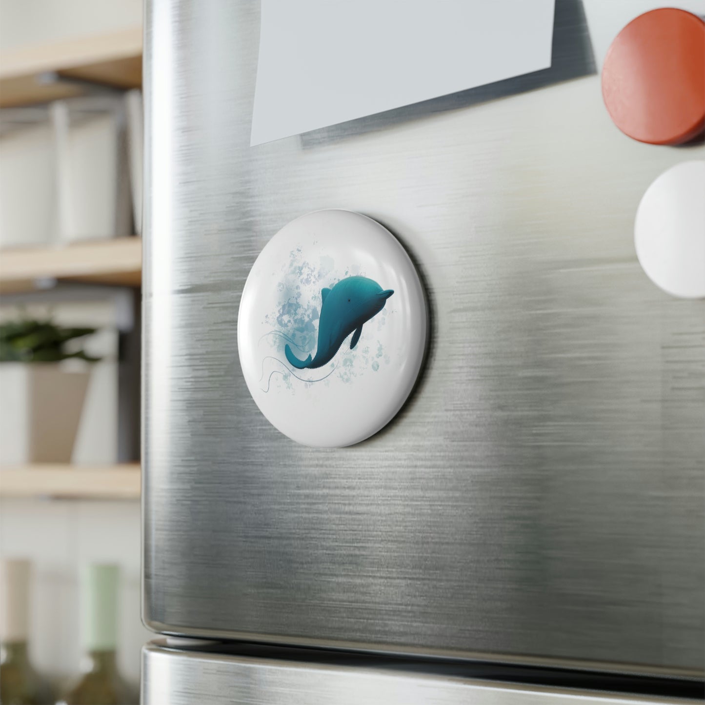 The Dolphin Button Magnet